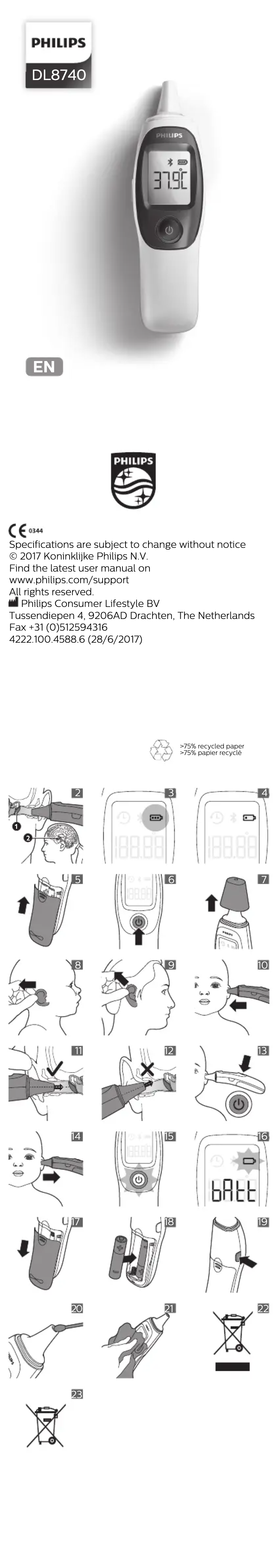 Page 1 de la notice Manuel utilisateur Philips DL8740