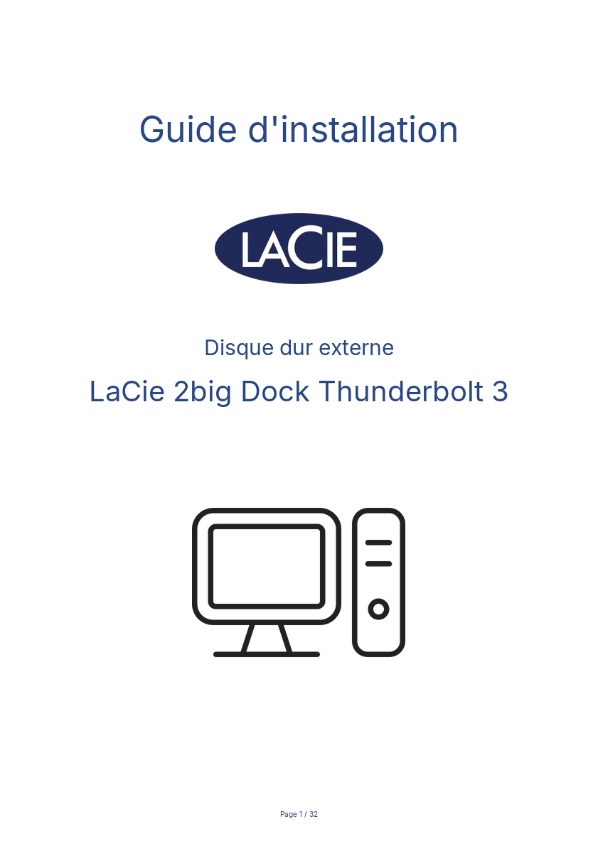 Image de la première page du manuel de l'appareil 2big Dock Thunderbolt 3