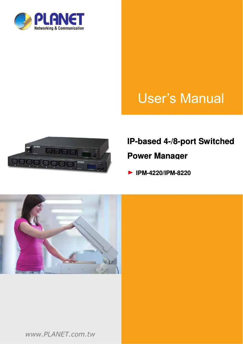 Page 1 de la notice Manuel utilisateur Planet IPM-8220