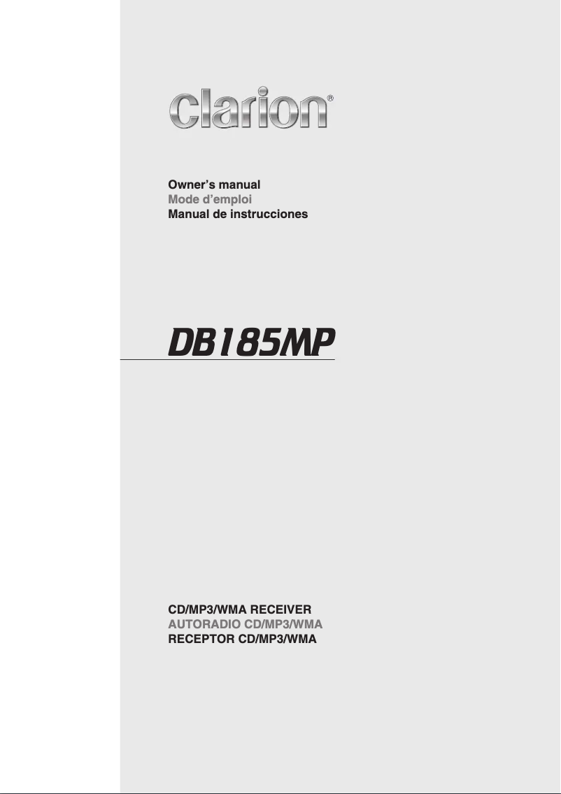 Página 1 del manual Manual de usuario Clarion DB185MP