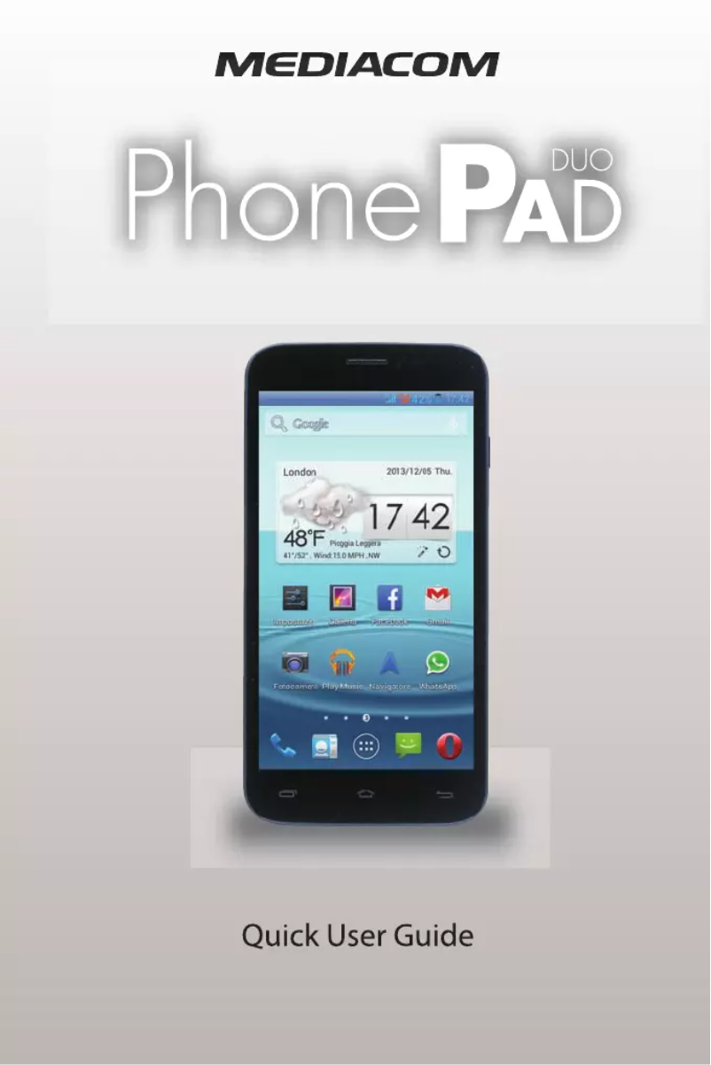 Page 1 de la notice Manuel utilisateur Mediacom PhonePad Duo G500