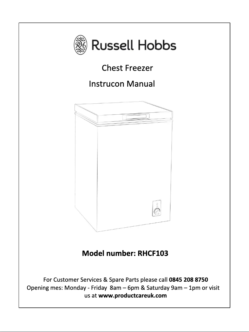 Page n°1 - Manuel utilisateur Russell Hobbs RHCF103