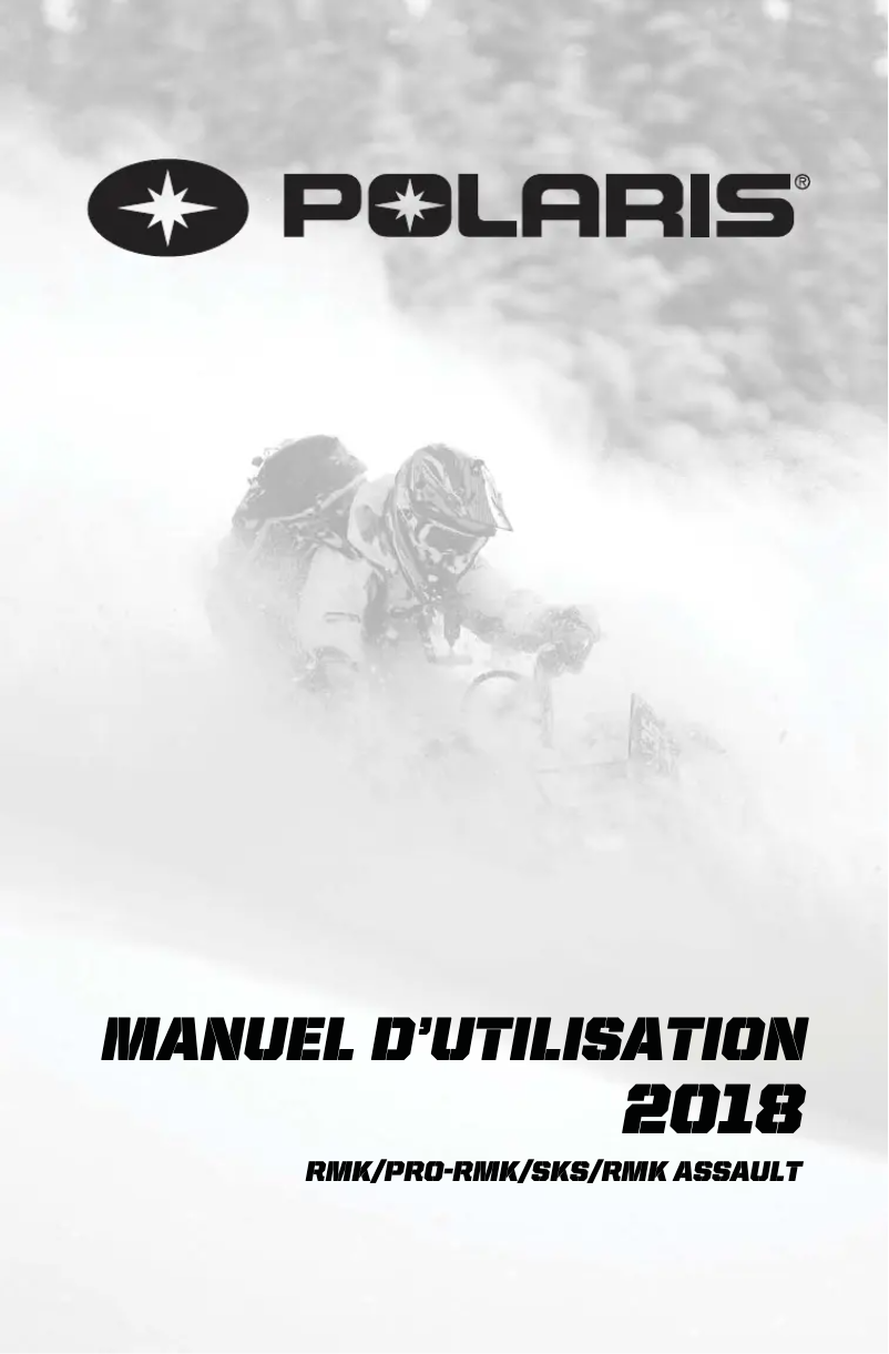 Page 1 de la notice Manuel utilisateur Polaris 800 Pro-RMK 174 (2018)