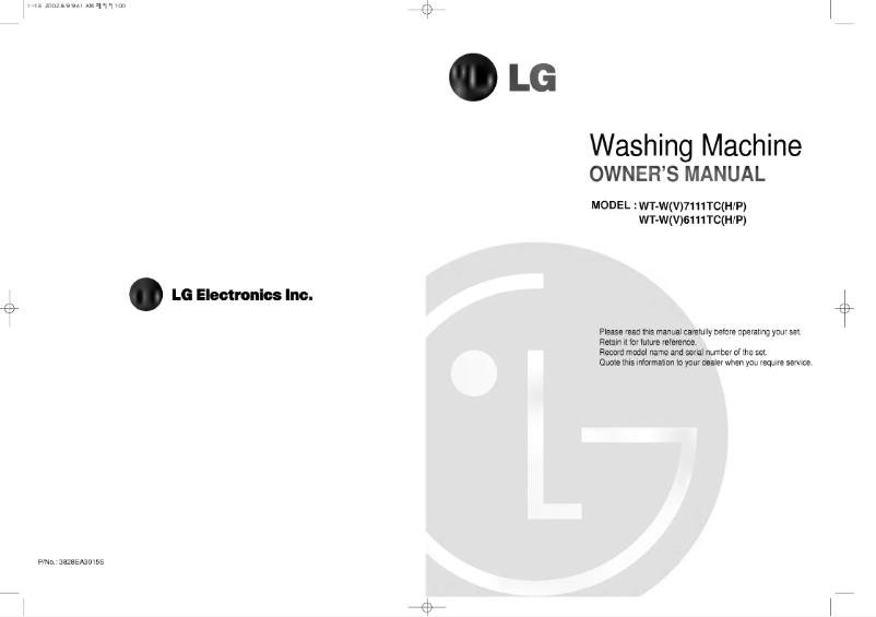 Page 1 de la notice Manuel utilisateur LG WT-W7111TH