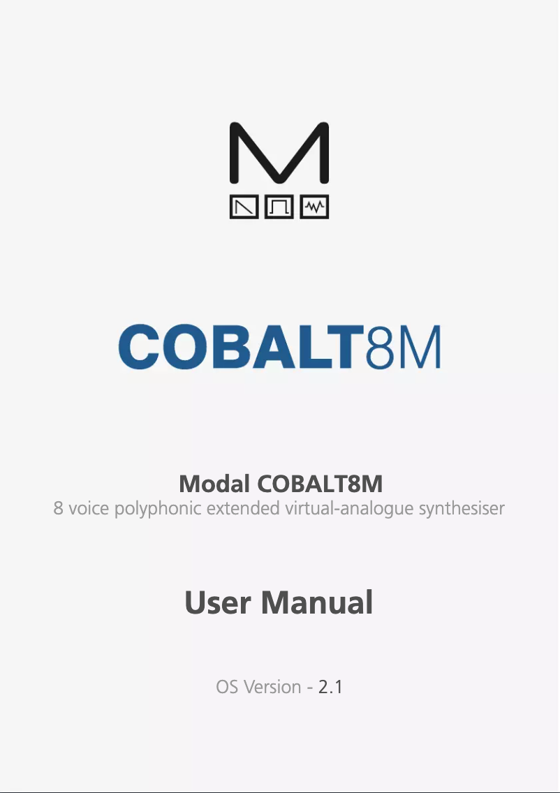 Page n°1 - Manuel utilisateur Modal Electronics Cobalt8M