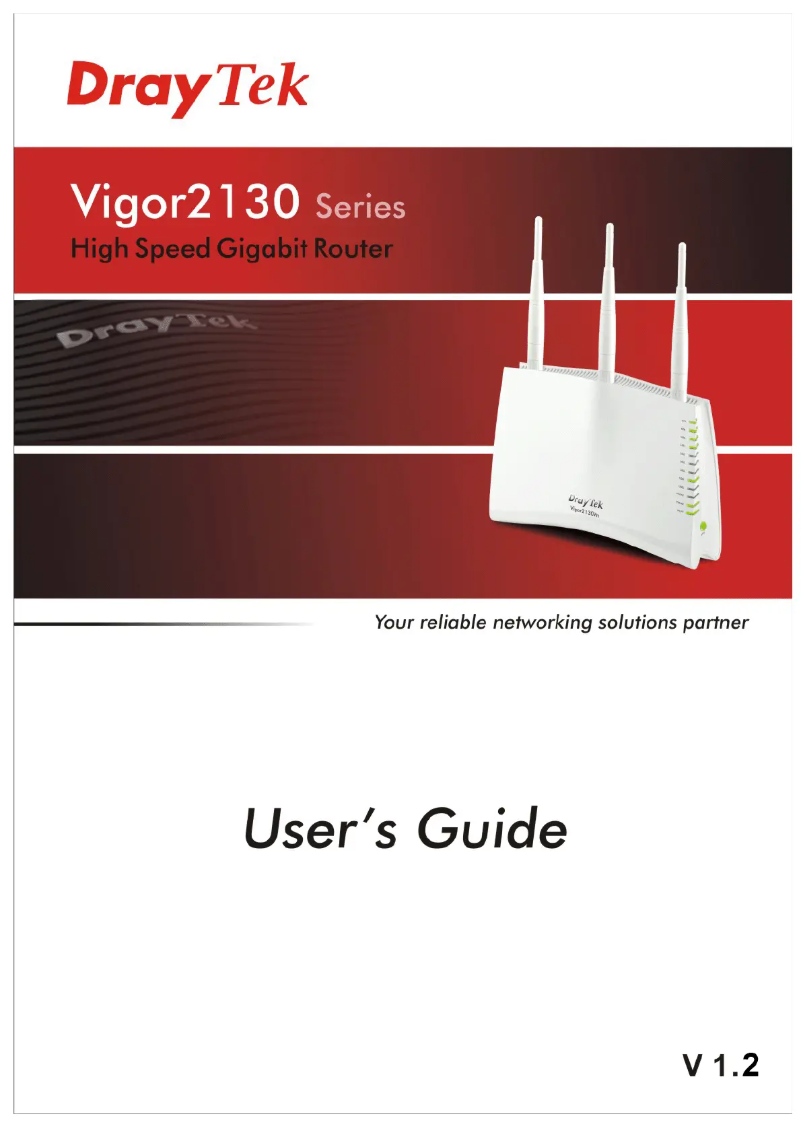 Page n°1 - Manuel utilisateur Draytek Vigor 2130