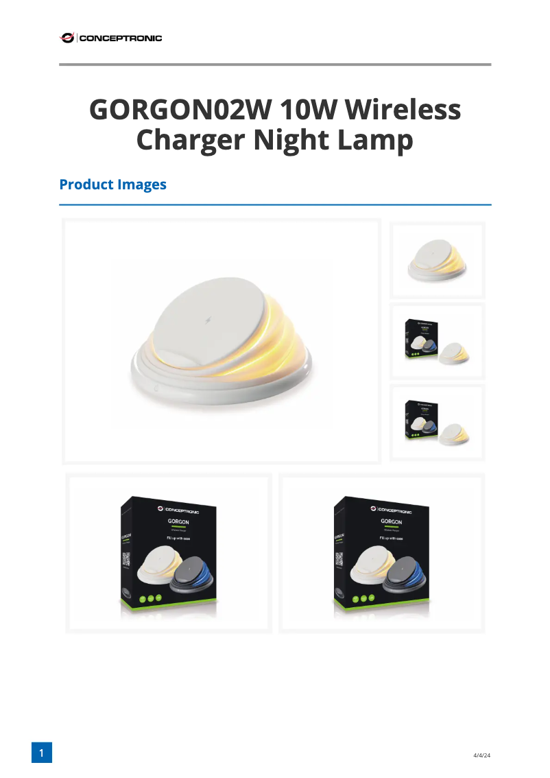 Page n°1 - Fiche technique Conceptronic GORGON02