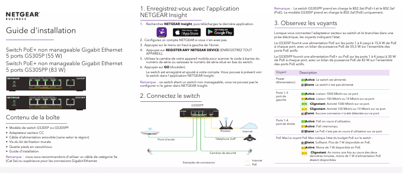Image de la première page du manuel de l'appareil GS305P