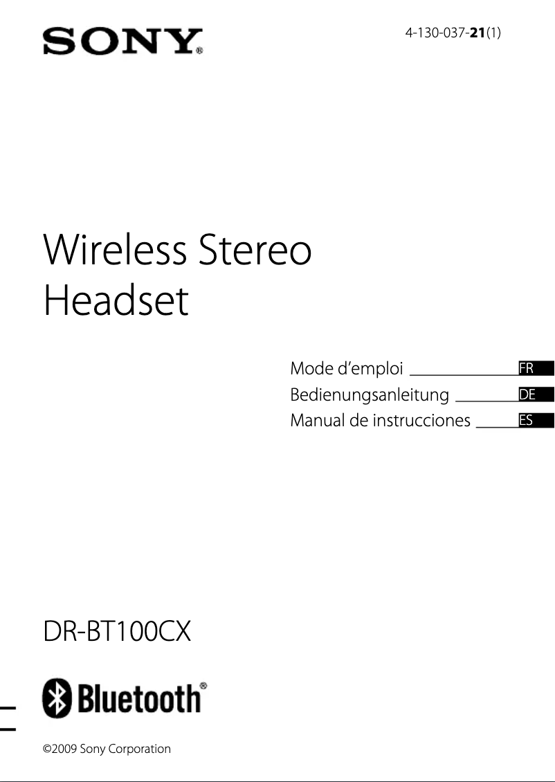 Image de la première page du manuel de l'appareil DR-BT100CXS