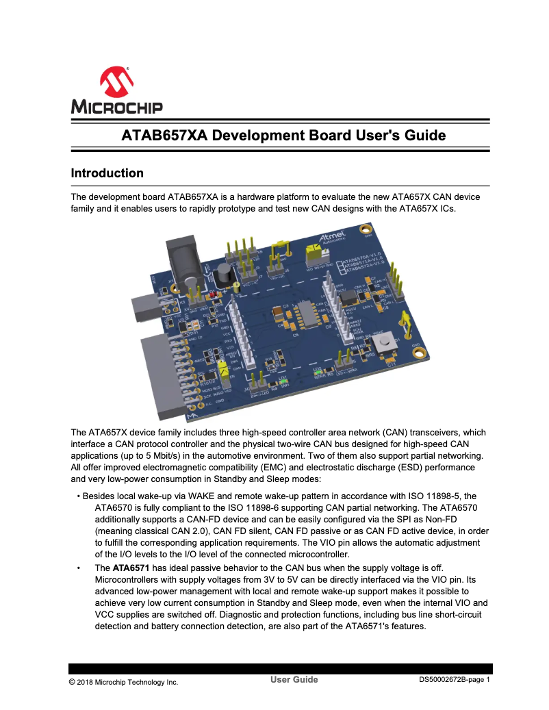 Página 1 del manual Manual de usuario Microchip ATA6570
