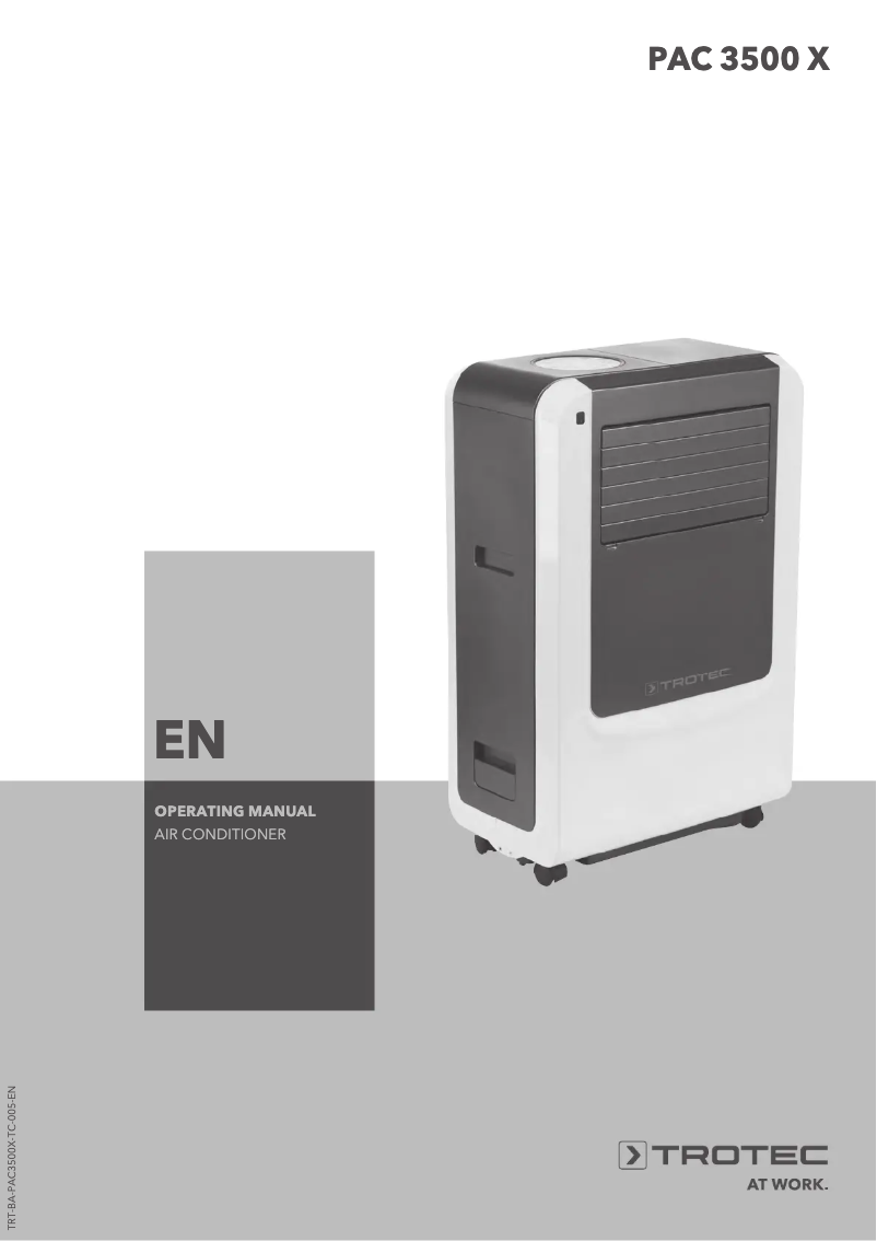 Page n°1 - Manuel utilisateur Trotec PAC 3500 X