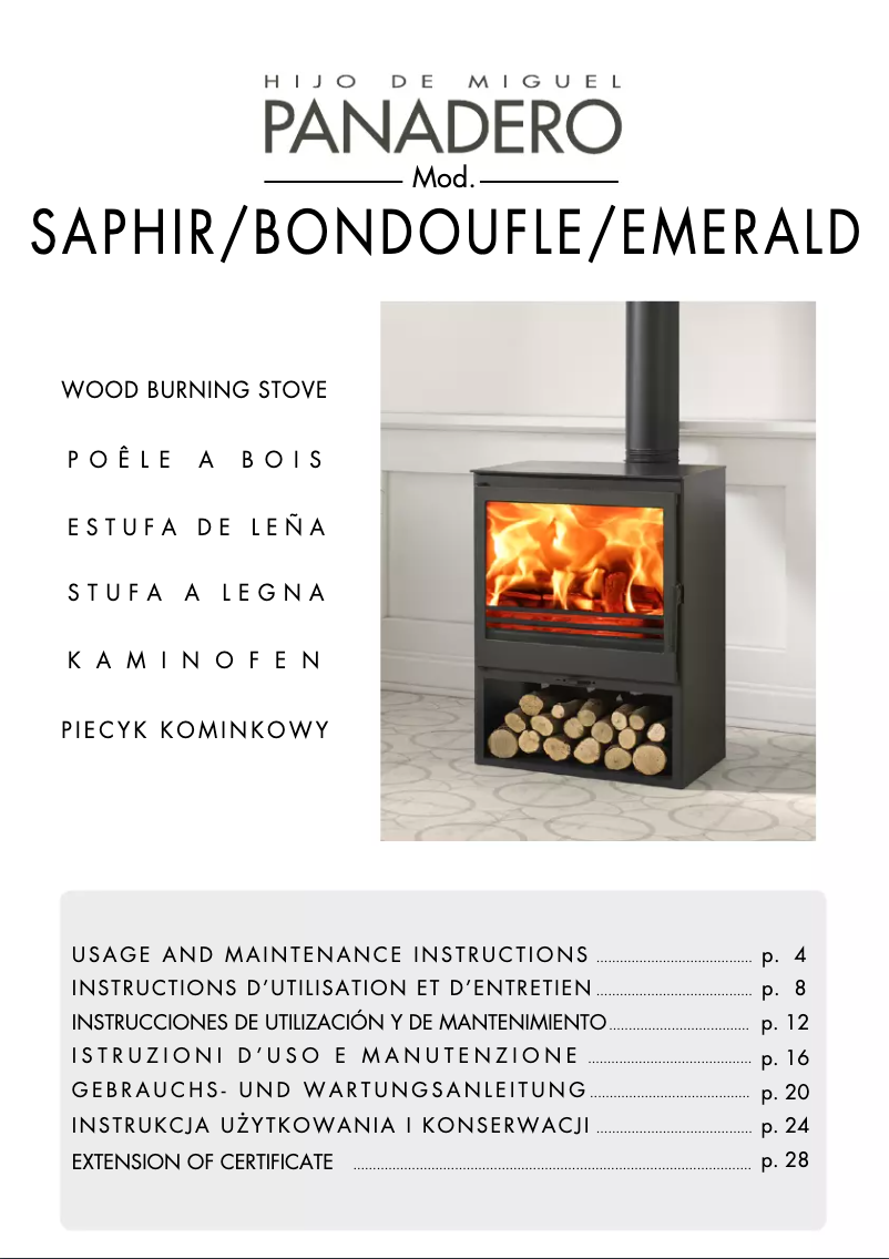 Image de la première page du manuel de l'appareil Saphir