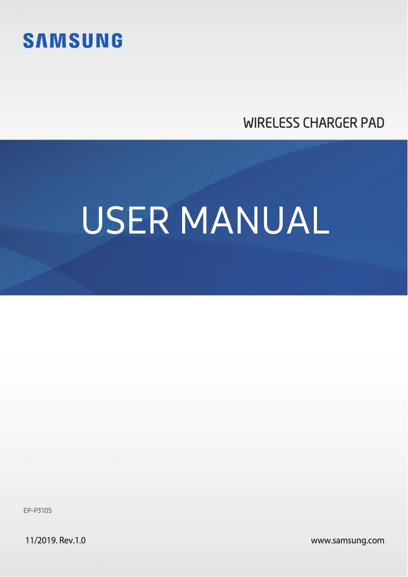 Page n°1 - Manuel utilisateur Samsung EP-P3105
