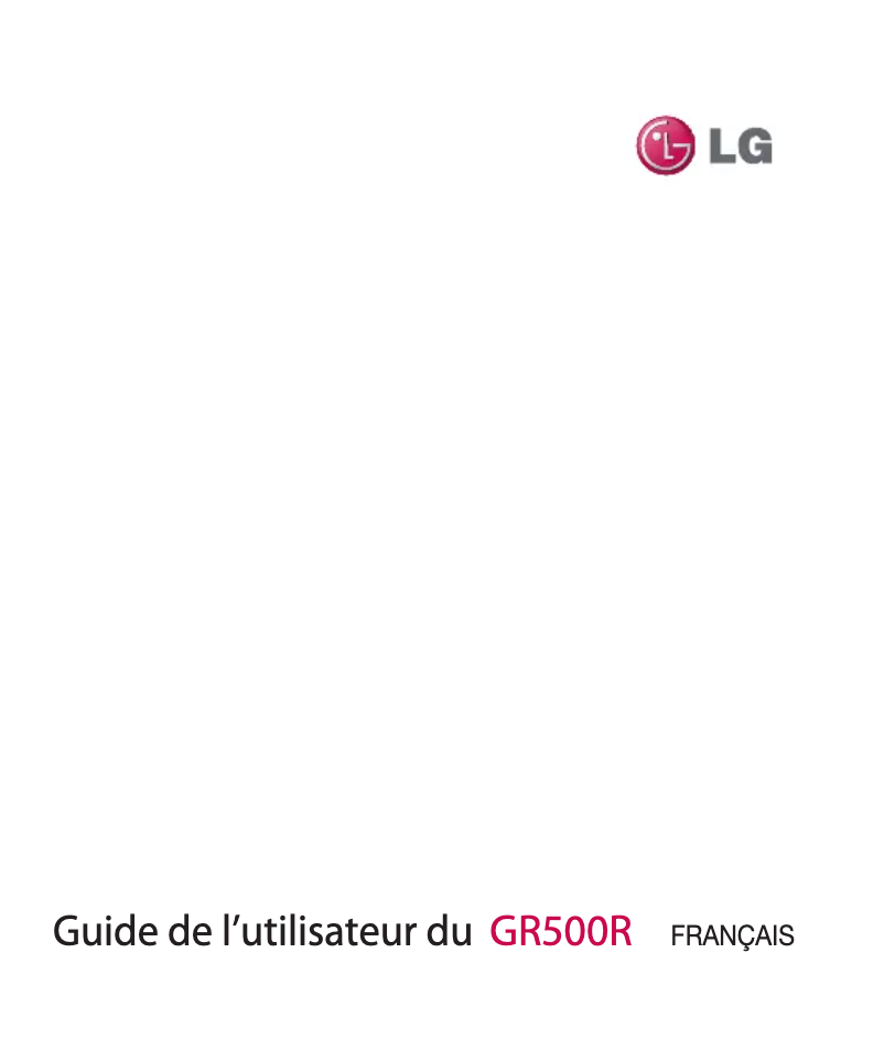 Page n°1 - Manuel utilisateur LG GR500R