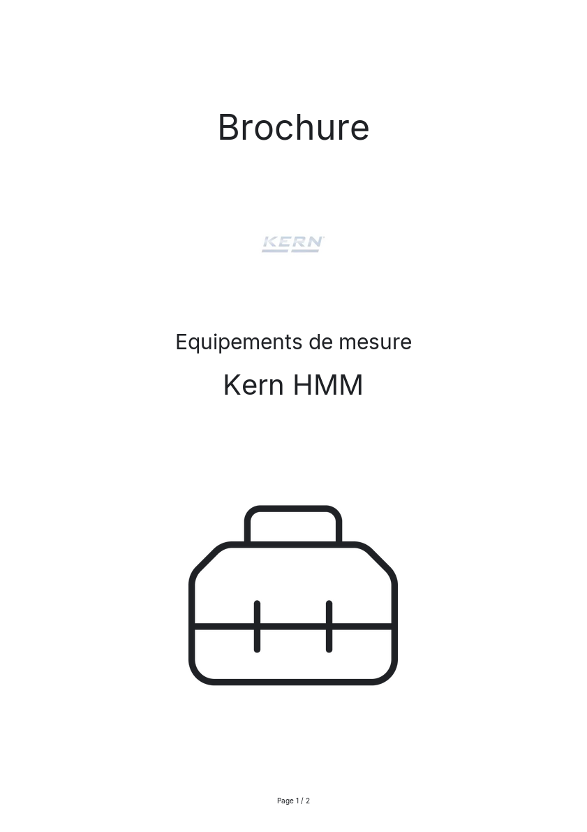 Page n°1 - Brochure Kern HMM