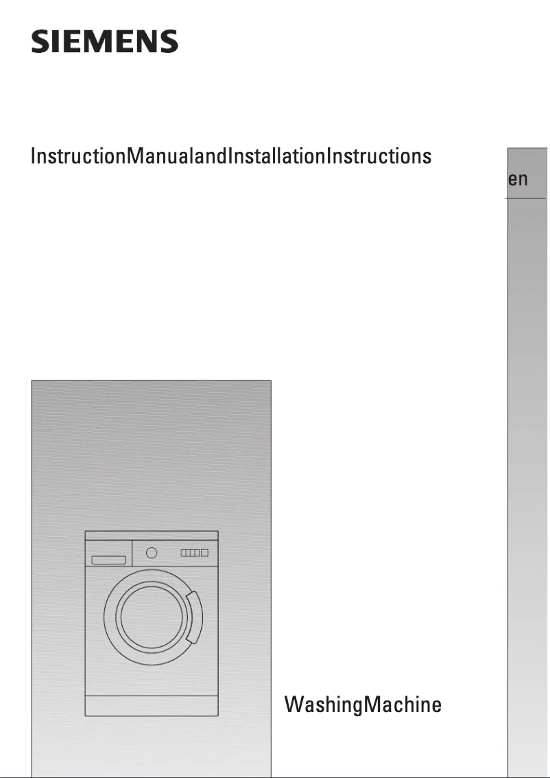 Page n°1 - Manuel utilisateur Siemens WXL1252