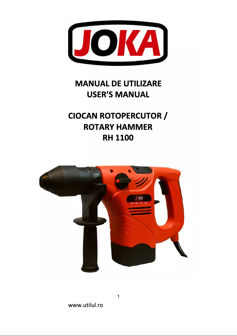 Page 1 de la notice Manuel utilisateur Joka RH 1100