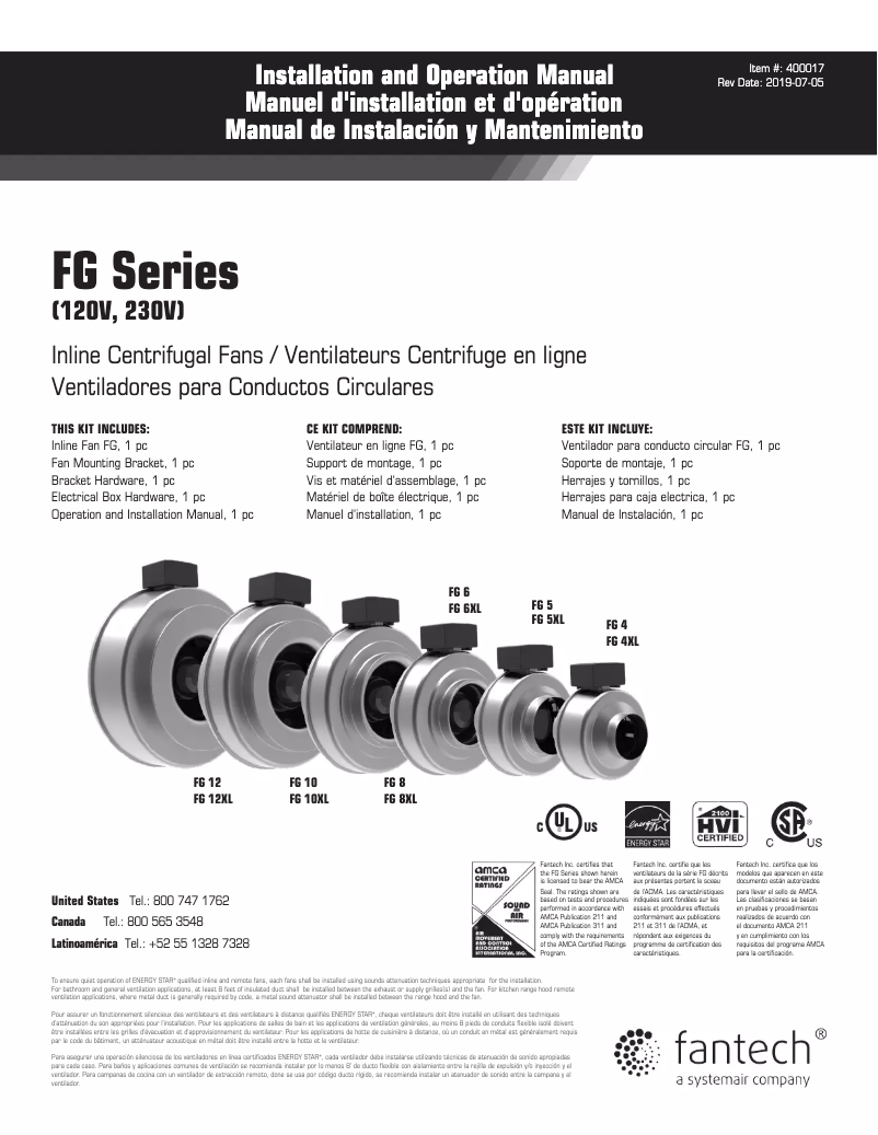 Image de la première page du manuel de l'appareil FG4XL