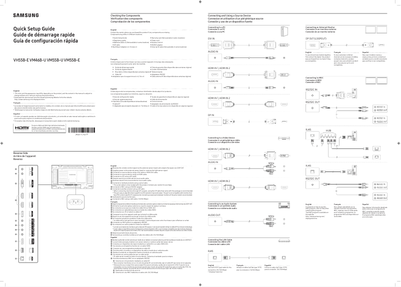 Page n°1 - Manuel utilisateur Samsung VM46B-U