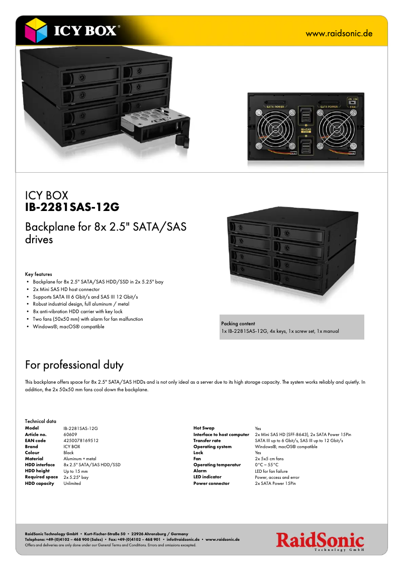 Image de la première page du manuel de l'appareil IB-2281SAS-12G