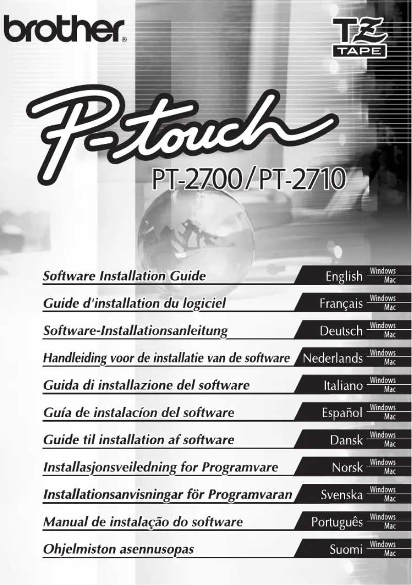 Page n°1 - Manuel utilisateur Brother P-Touch 2700