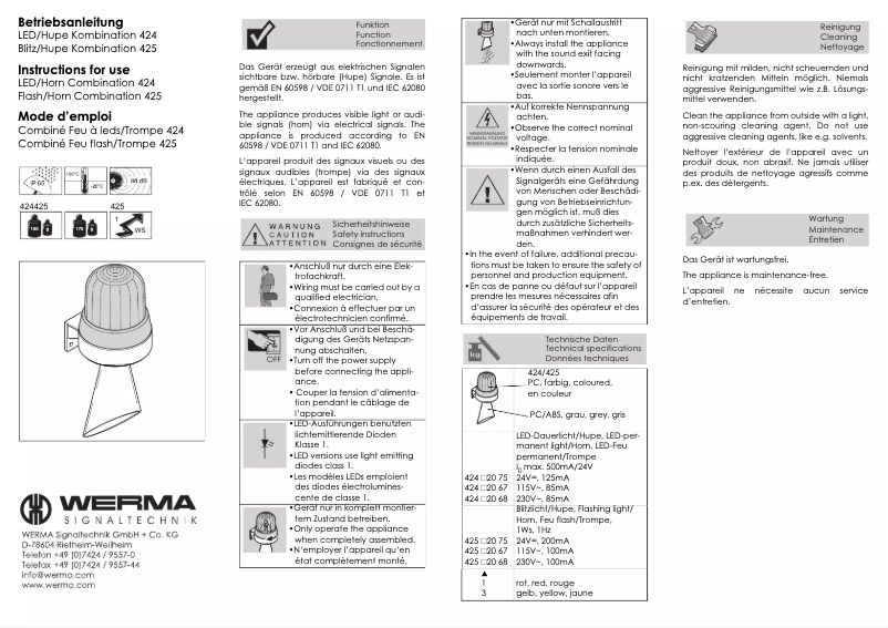 Image de la première page du manuel de l'appareil 425.320.75