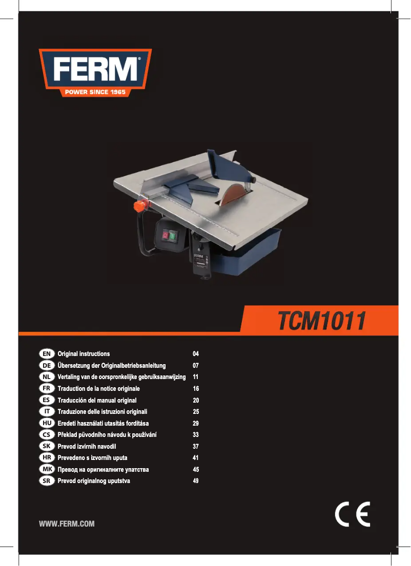 Page 1 de la notice Manuel utilisateur Ferm TCM1011