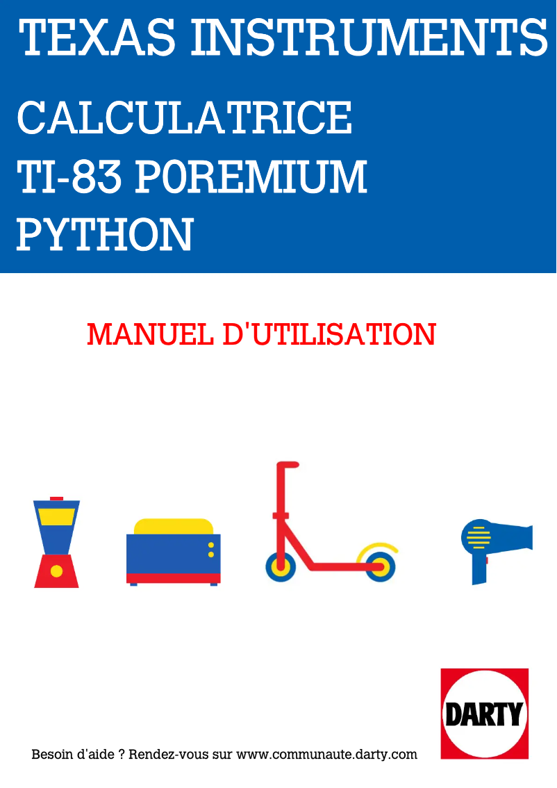 Image de la première page du manuel de l'appareil TI-83