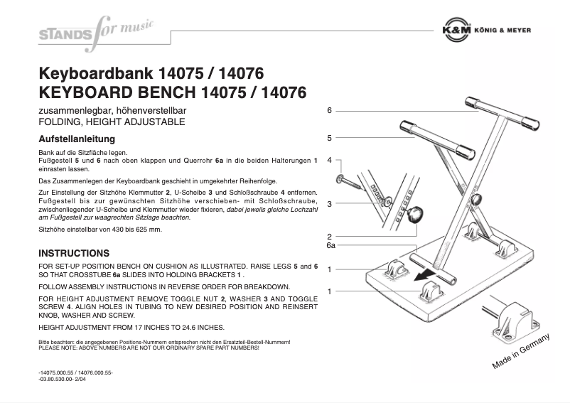Page n°1 - Manuel utilisateur K&M 14076