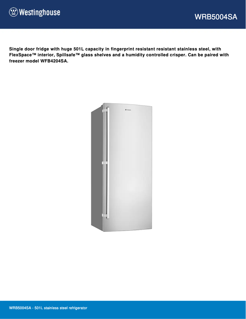 Image de la première page du manuel de l'appareil WRB5004SA