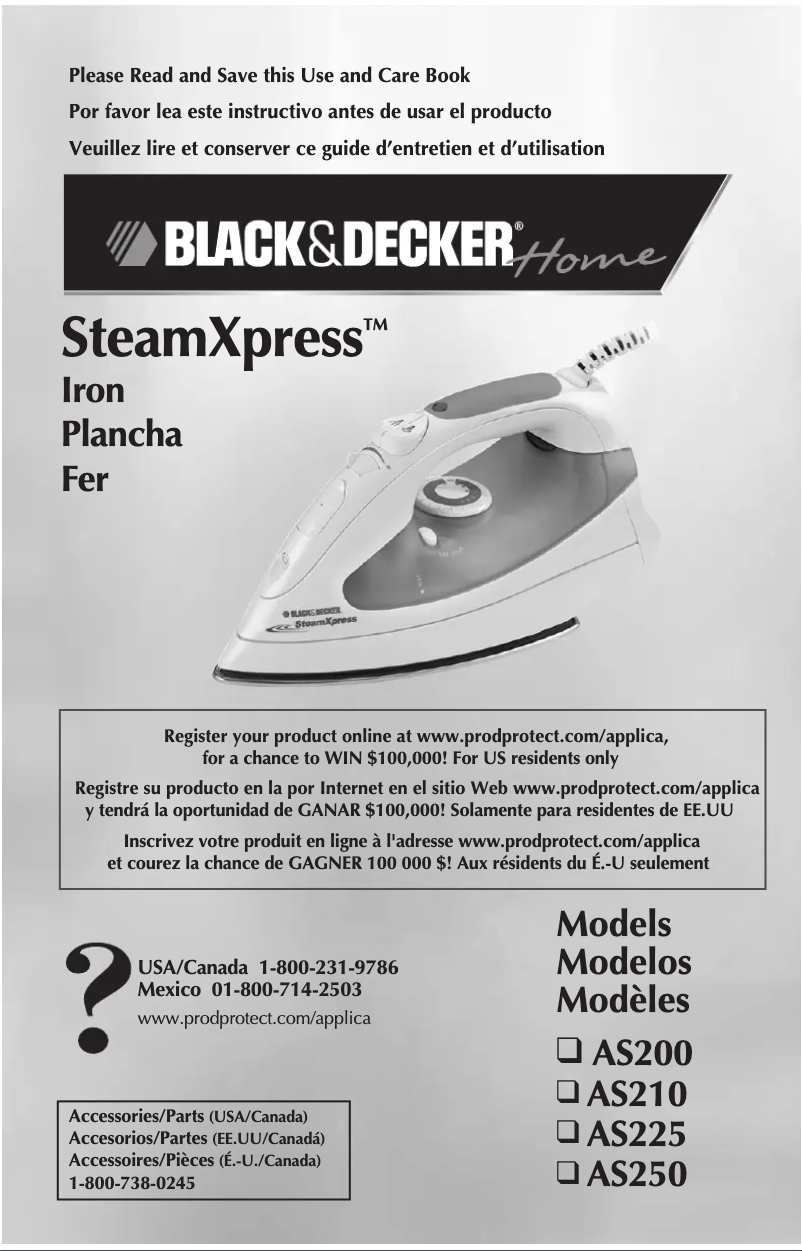 Page 1 de la notice Manuel utilisateur Black & Decker AS200