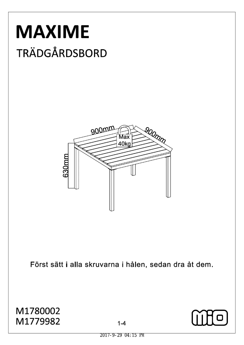 Page 1 de la notice Manuel utilisateur Mio Maxime