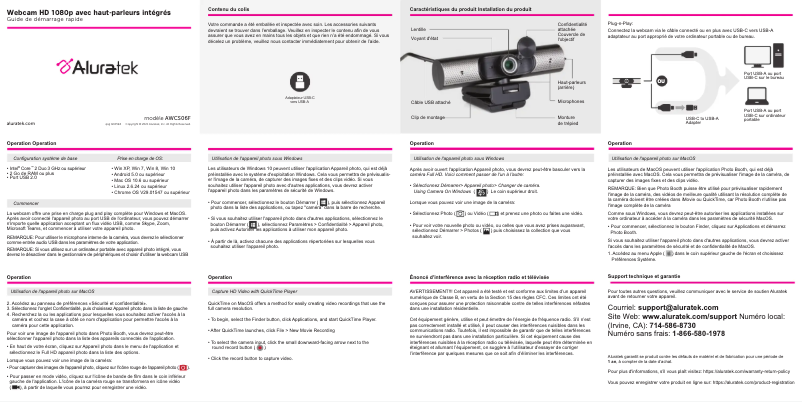 Page 1 de la notice Guide de démarrage rapide Aluratek AWCS06F
