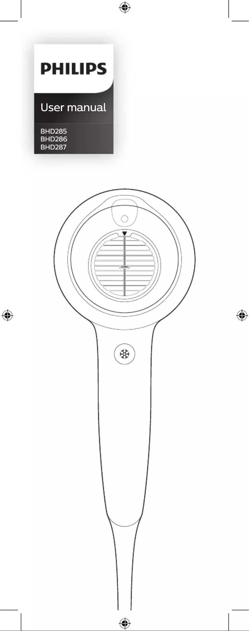Image de la première page du manuel de l'appareil DryCare Prestige SenseIQ BHD285