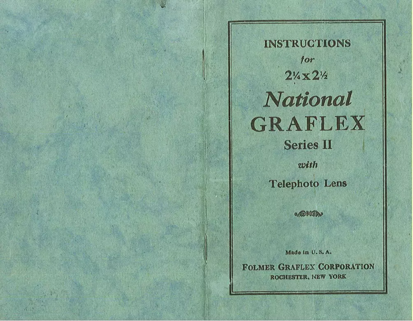 Page n°1 - Manuel utilisateur Graflex National Series II