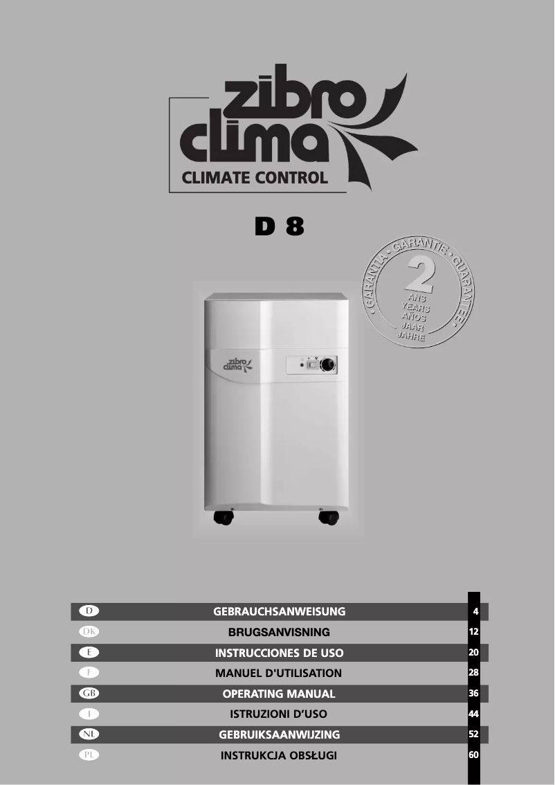 Page 1 de la notice Manuel utilisateur Zibro D 8