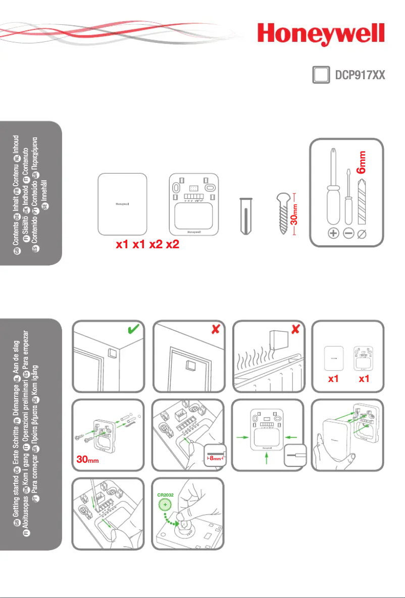 Page 1 de la notice Manuel utilisateur Honeywell DCP917S