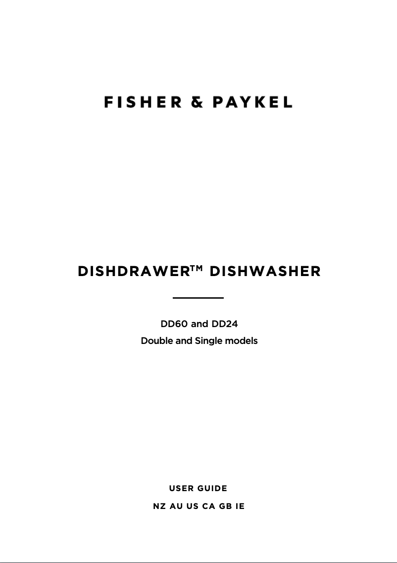Page n°1 - Manuel utilisateur Fisher & Paykel DD60DAW9