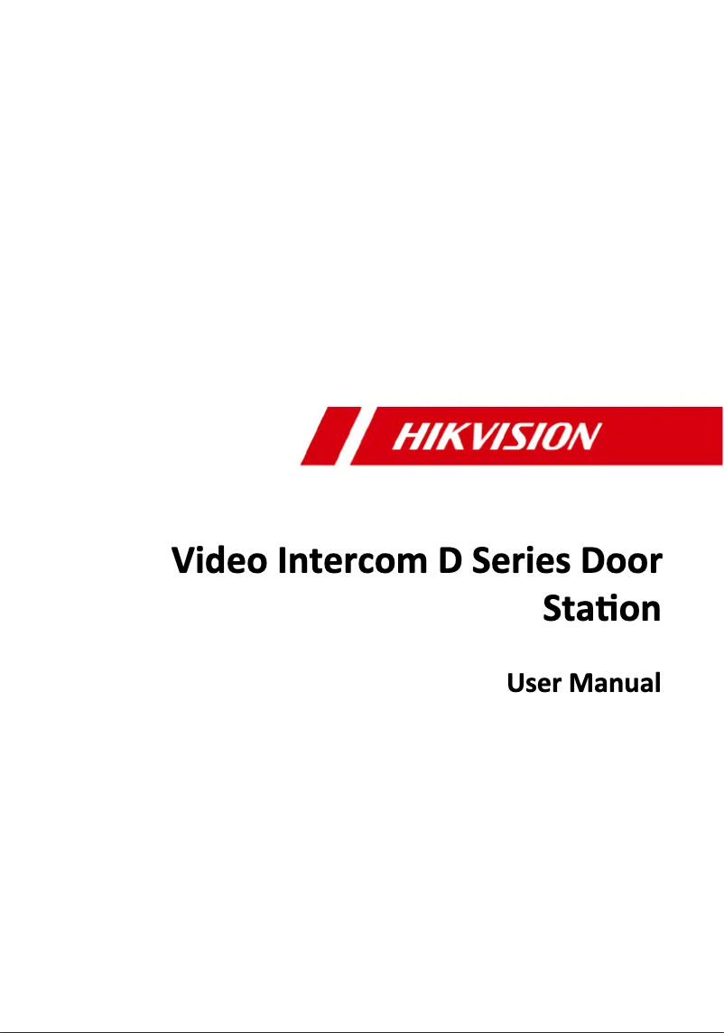 Page 1 de la notice Manuel utilisateur Hikvision DS-KD3003-E6