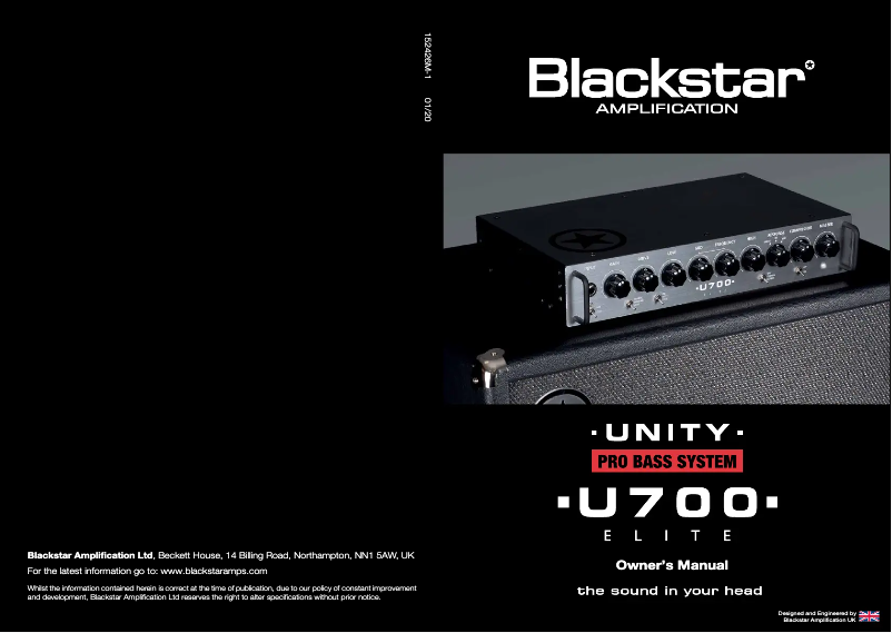 Image de la première page du manuel de l'appareil Unity 700H Elite