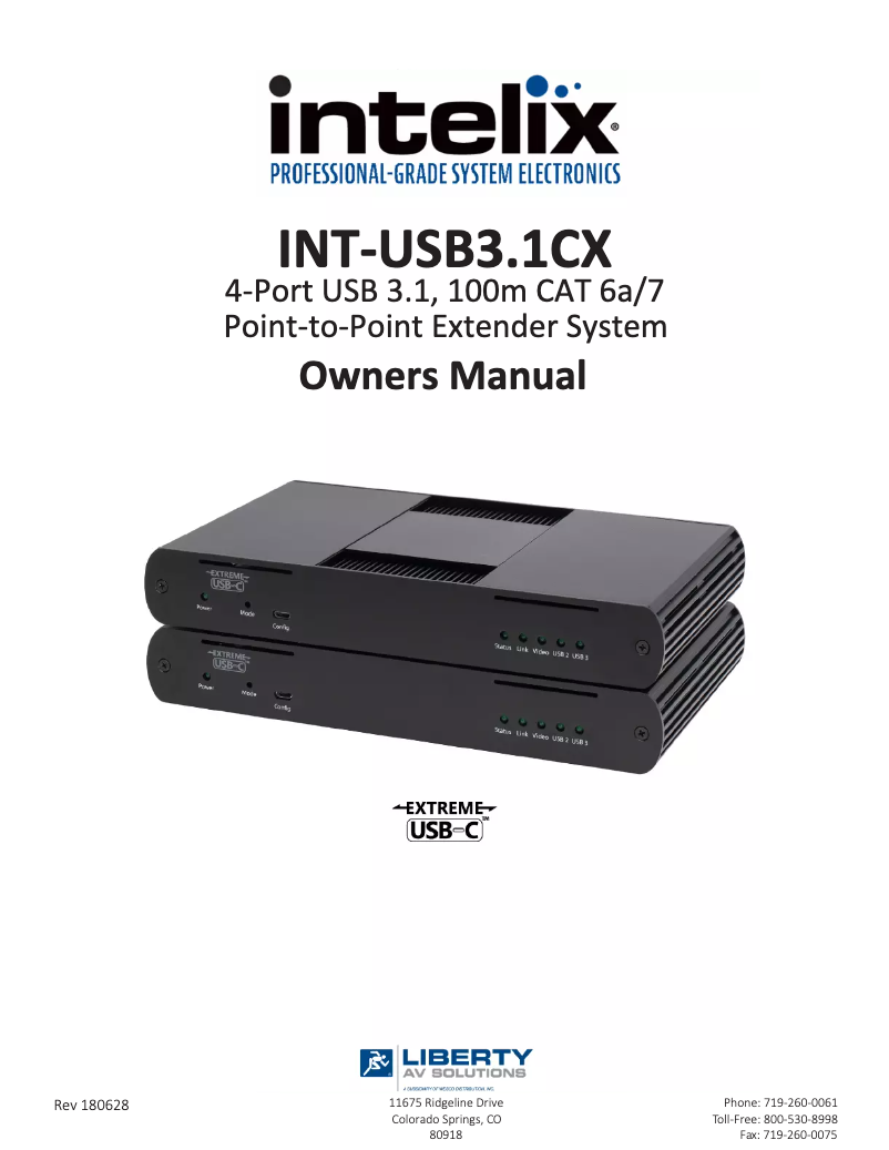 Image de la première page du manuel de l'appareil INT-USB3.1CX