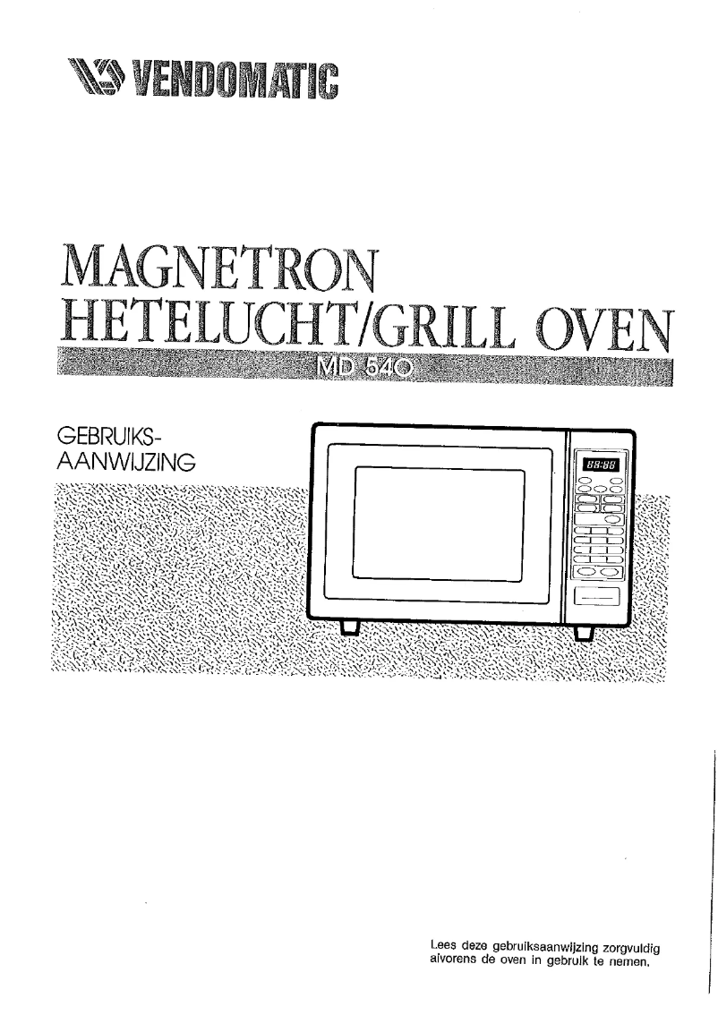 Page n°1 - Manuel utilisateur Vendomatic MD 540