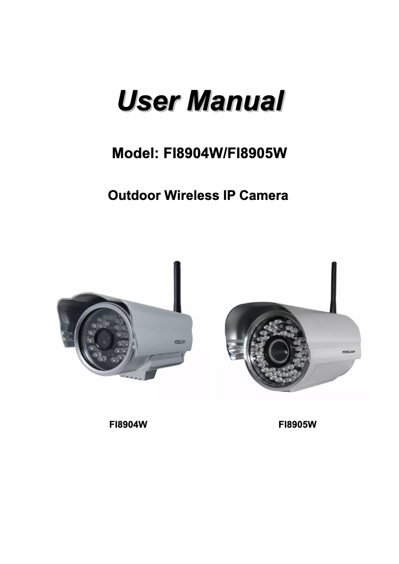 Page 1 de la notice Manuel utilisateur Foscam FI8904W
