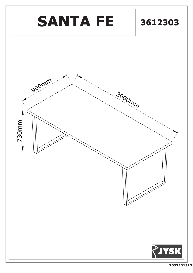 Page n°1 - Manuel utilisateur JYSK Santa Fe (90x200x73)