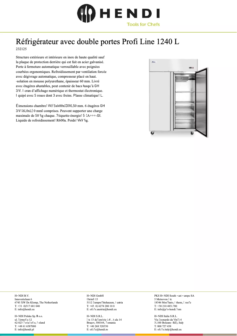 Page 1 de la notice Fiche technique Arktic 232125