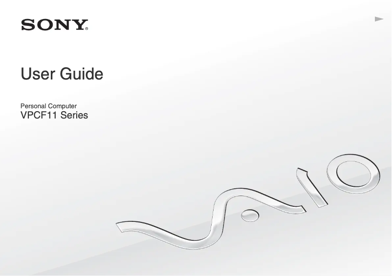 Page n°1 - Manuel utilisateur Sony Vaio VPCF119HX