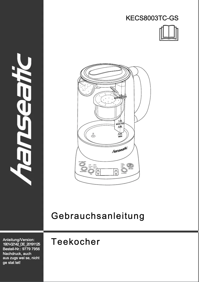 Página 1 del manual Manual de usuario Hanseatic KECS8003TC-GS