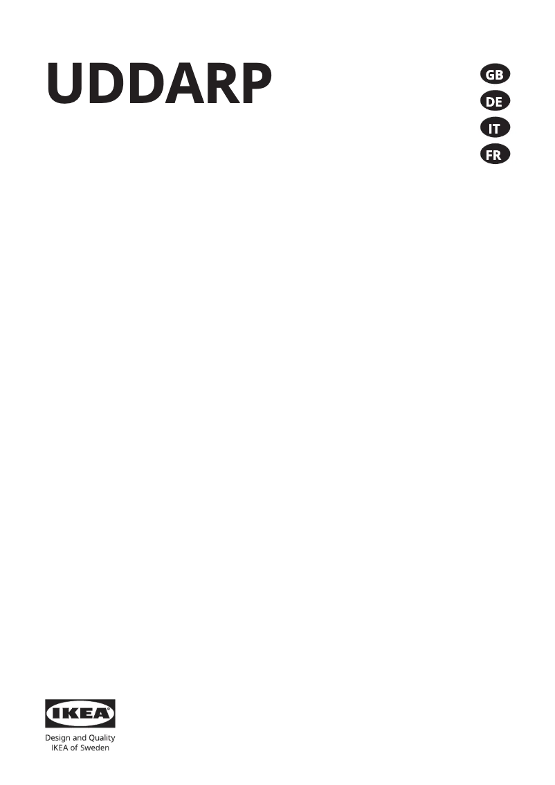 Image de la première page du manuel de l'appareil UDDARP 805.254.62