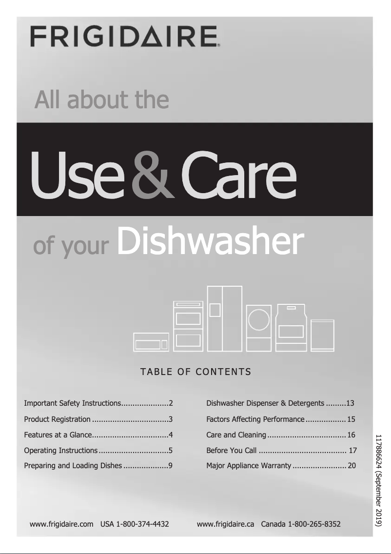 Page 1 de la notice Manuel d'utilisation et d'entretien Frigidaire FGID2479SF