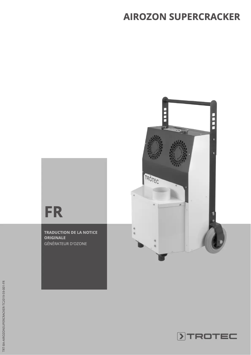 Image de la première page du manuel de l'appareil Airozon Supercracker